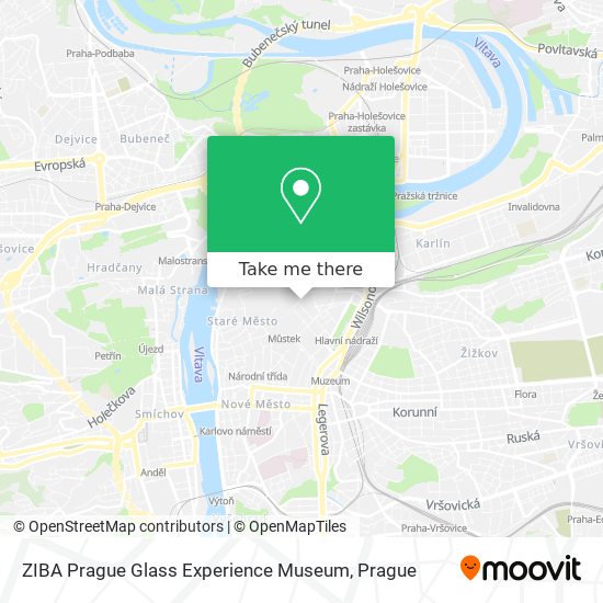 ZIBA Prague Glass Experience Museum map