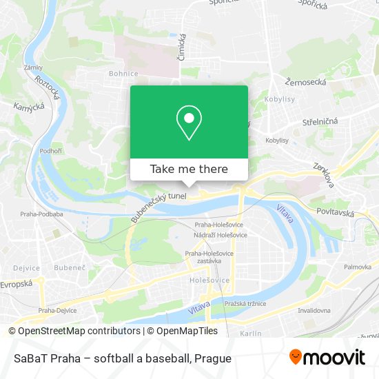 SaBaT Praha – softball a baseball map