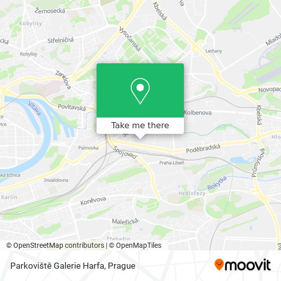 Parkoviště Galerie Harfa map