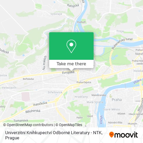 Univerzitní Knihkupectví Odborné Literatury - NTK map