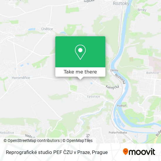 Reprografické studio PEF ČZU v Praze map
