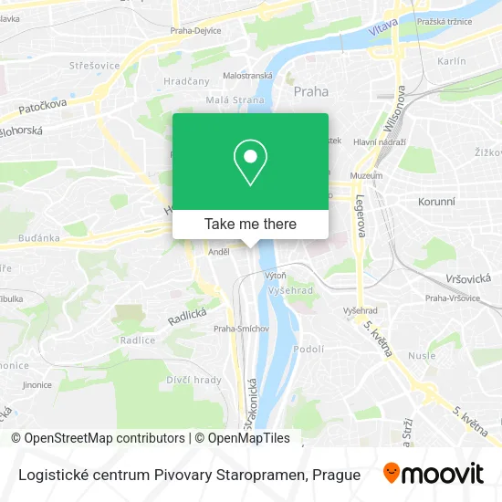 Карта Logistické centrum Pivovary Staropramen