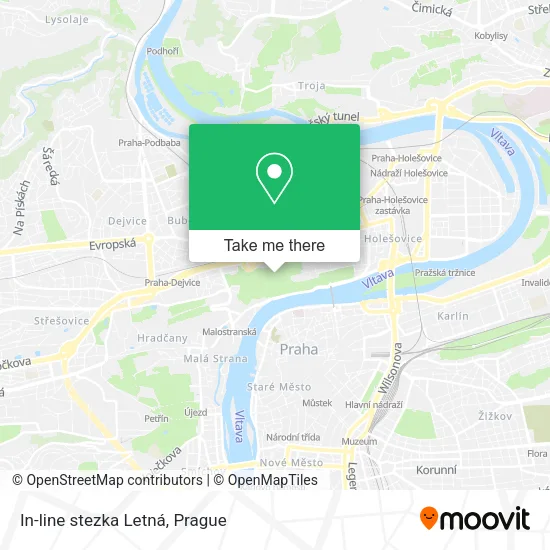 Карта In-line stezka Letná