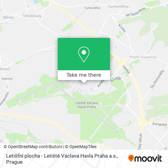 Letišťní plocha - Letiště Václava Havla Praha a.s. map