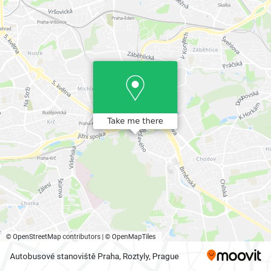 Autobusové stanoviště Praha, Roztyly map
