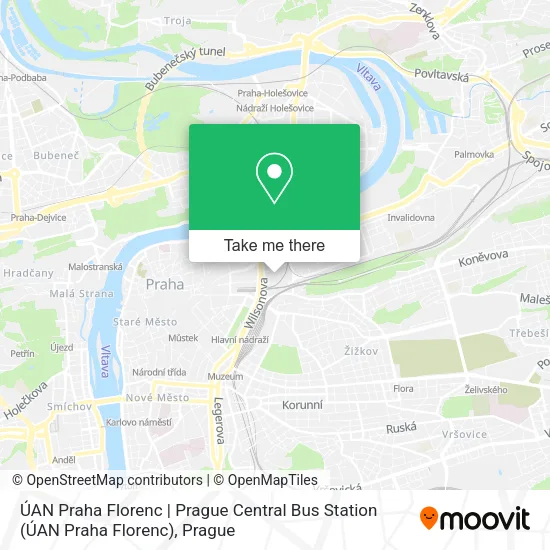 ÚAN Praha Florenc | Prague Central Bus Station map