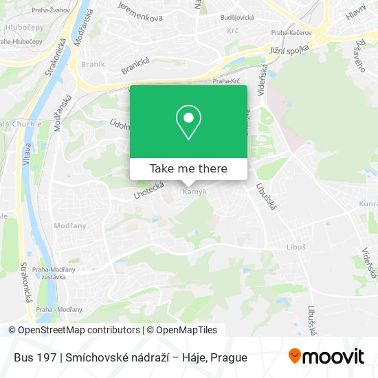 Bus 197 | Smíchovské nádraží – Háje map