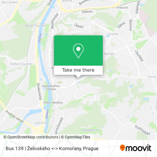 Bus 139 | Želivského <-> Komořany map
