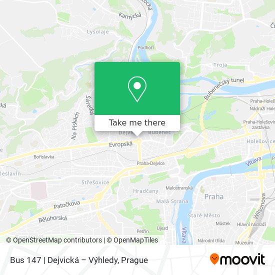 Bus 147 | Dejvická – Výhledy map