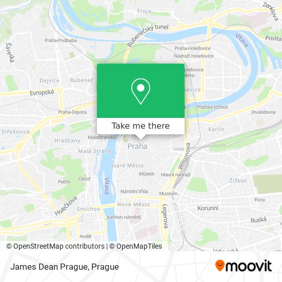 James Dean Prague map