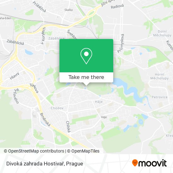 Divoká zahrada Hostivař map