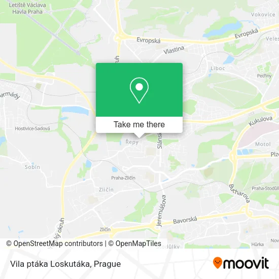 Карта Vila ptáka Loskutáka