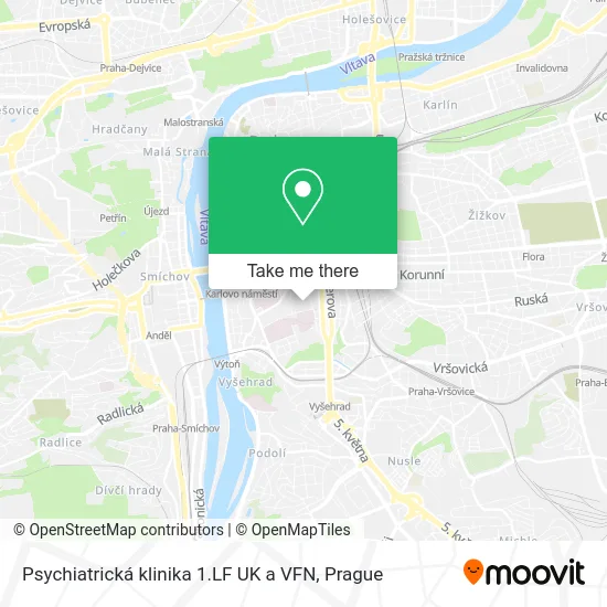 Карта Psychiatrická klinika 1.LF UK a VFN