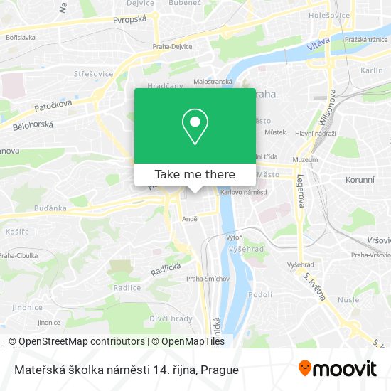 Mateřská školka náměsti 14. řijna map