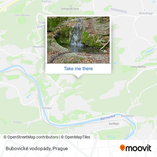 Карта Bubovické vodopády