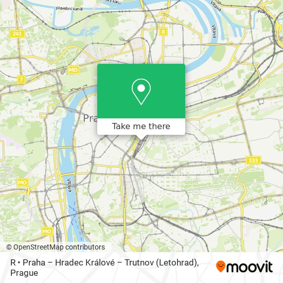 Карта R • Praha – Hradec Králové – Trutnov (Letohrad)