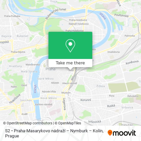 S2 • Praha-Masarykovo nádraží – Nymburk – Kolín map