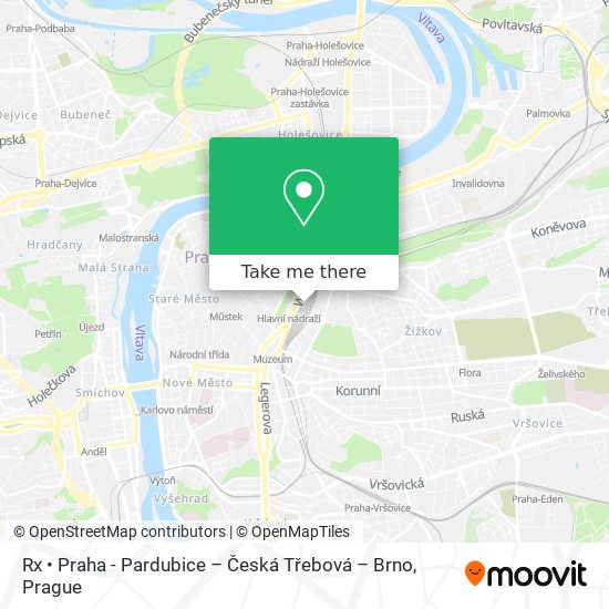Rx • Praha - Pardubice – Česká Třebová – Brno map