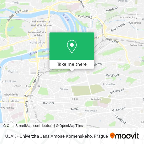 Карта UJAK - Univerzita Jana Amose Komenského