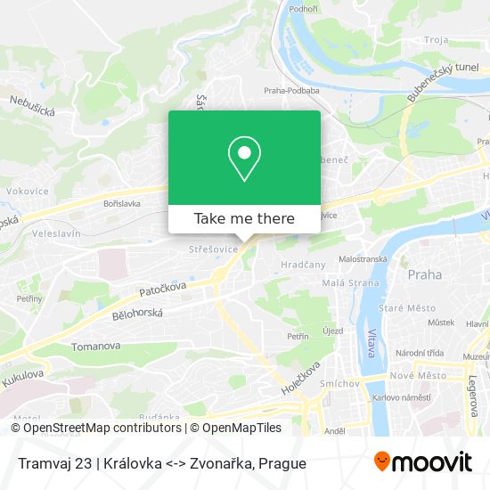 Tramvaj 23 | Královka <-> Zvonařka map