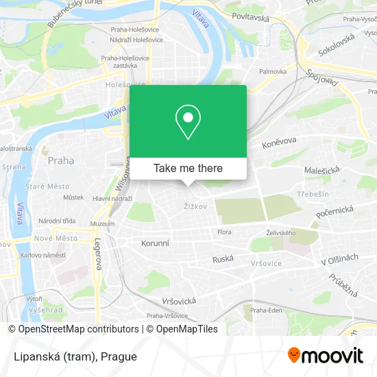 Lipanská (tram) map