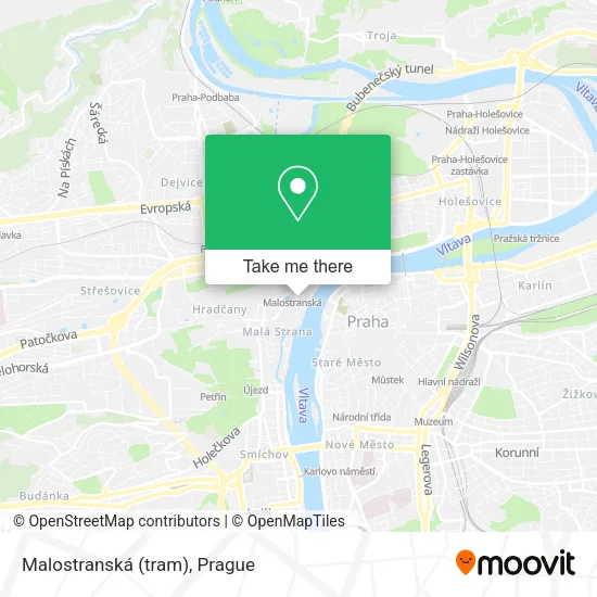 Карта Malostranská (tram)