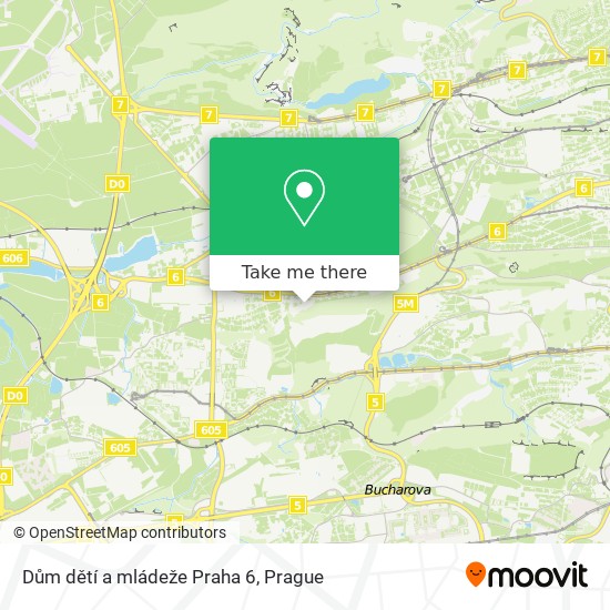 Карта Dům dětí a mládeže Praha 6