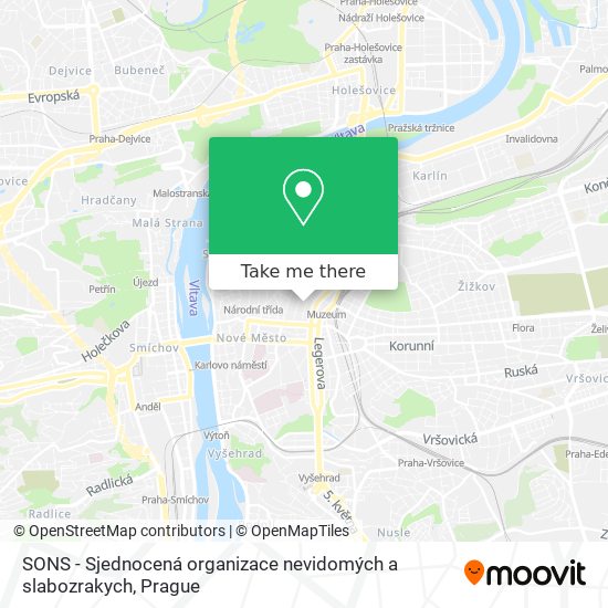 SONS - Sjednocená organizace nevidomých a slabozrakych map