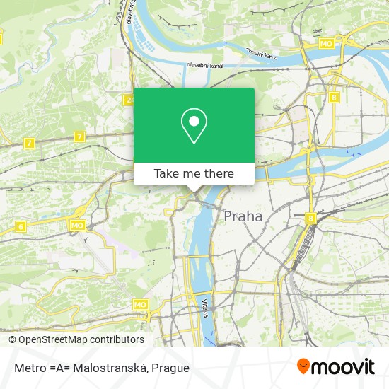 Metro =A= Malostranská map
