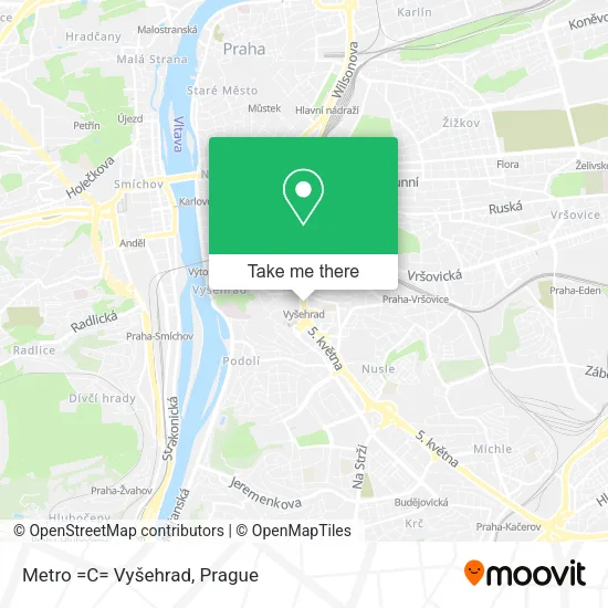 Metro =C= Vyšehrad map