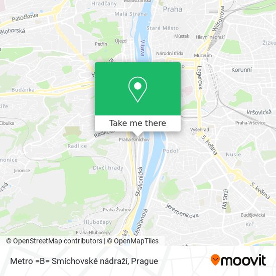 Карта Metro =B= Smíchovské nádraží