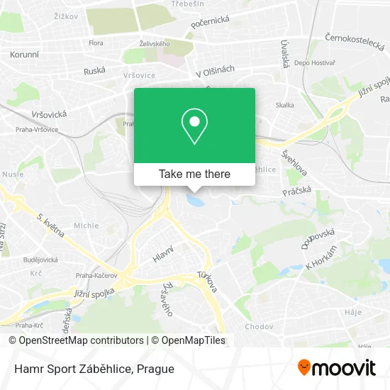 Карта Hamr Sport Záběhlice