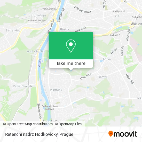 Retenční nádrž Hodkovičky map