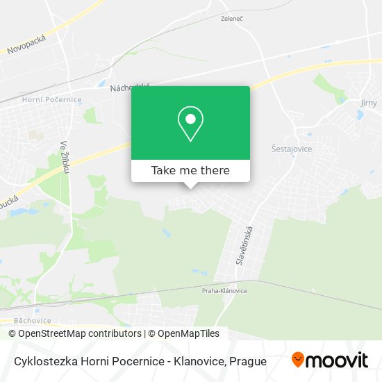 Cyklostezka Horni Pocernice - Klanovice map
