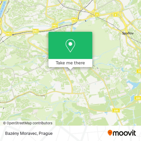 Bazény Moravec map