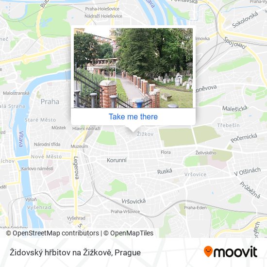 Židovský hřbitov na Žižkově map