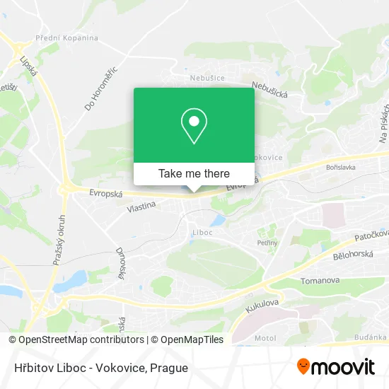 Карта Hřbitov Liboc - Vokovice