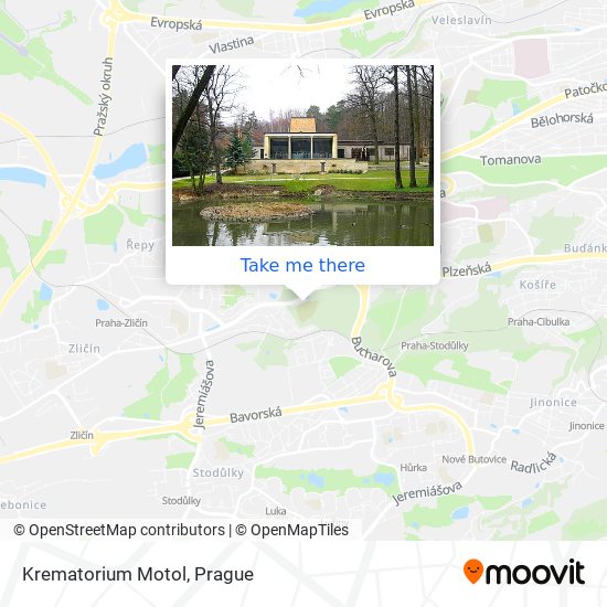 Krematorium Motol map