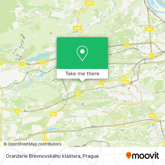 Oranžerie Břevnovského kláštera map