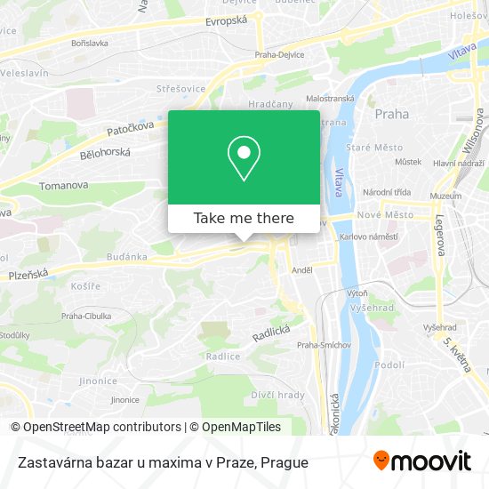 Карта Zastavárna bazar u maxima v Praze