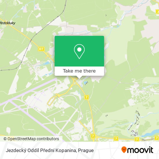 Jezdecký Oddíl Přední Kopanina map