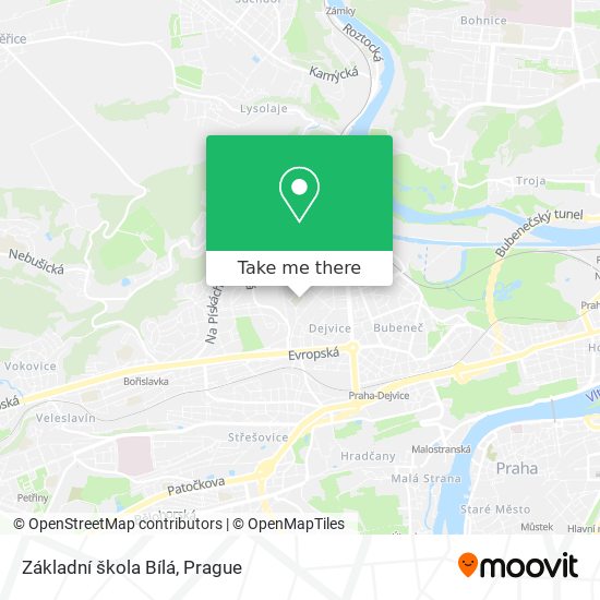 Základní škola Bílá map