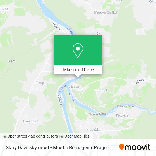 Starý Davelský most - Most u Remagenu map
