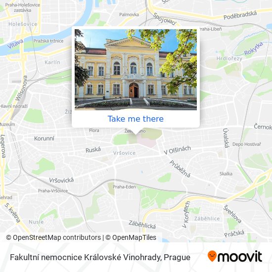 Карта Fakultní nemocnice Královské Vinohrady