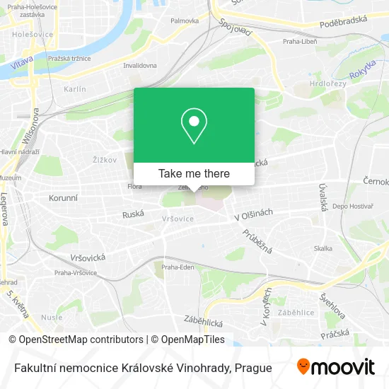 Карта Fakultní nemocnice Královské Vinohrady