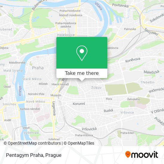 Pentagym Praha map