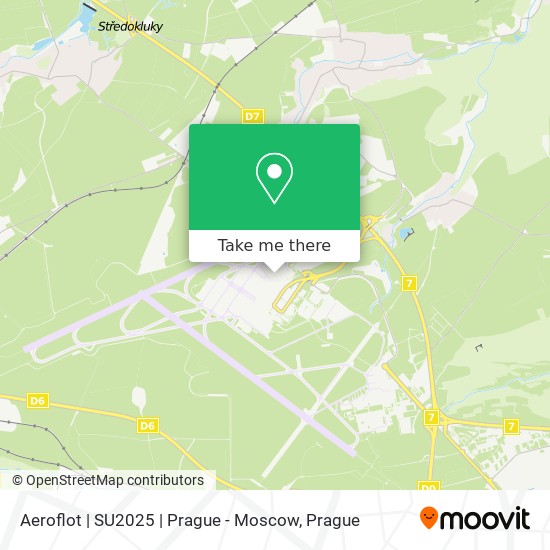 Карта Aeroflot | SU2025 | Prague - Moscow