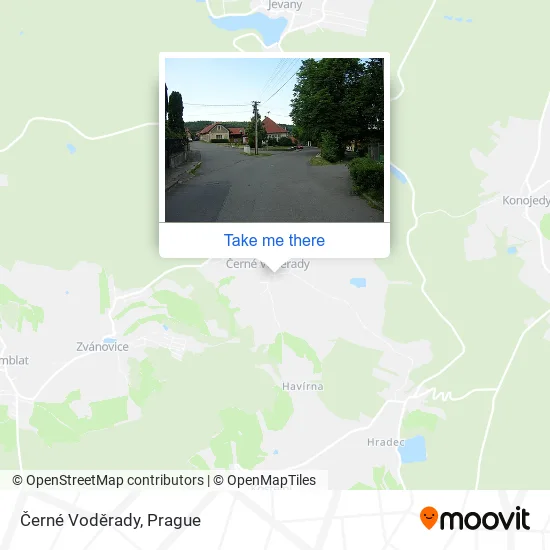 Карта Černé Voděrady