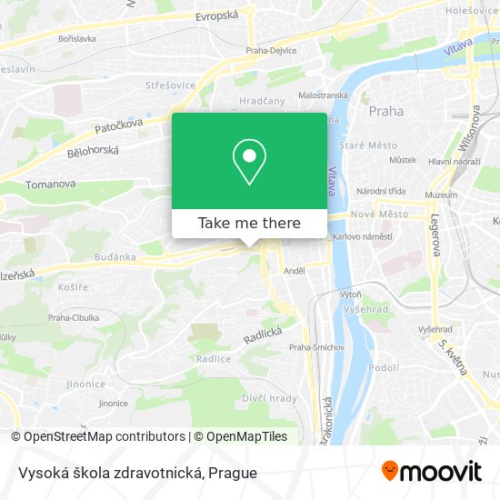 Vysoká škola zdravotnická map