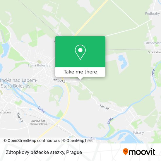 Zátopkovy běžecké stezky map